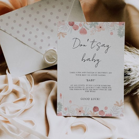 Sage kein Babyspiel, Wildblumen Babydusche, Einladung