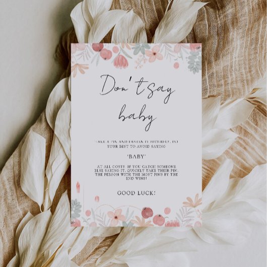 Sage kein Babyspiel, Wildblumen Babydusche, Einladung