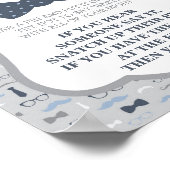 Sage kein Babyzeichen, Krawatte, Blau und Grau Poster (Ecke)