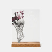 Sage keine Baby Gothic Floral Skull Baby Dusche Acrylschild (Vorderseite)