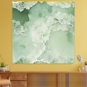 Sage Lace Lichen Abstrakt - Bio modern Leinwanddruck (Insitu (Wohnzimmer))