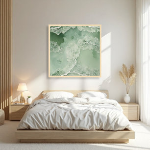 Sage Lace Lichen Abstrakt - Bio modern Poster