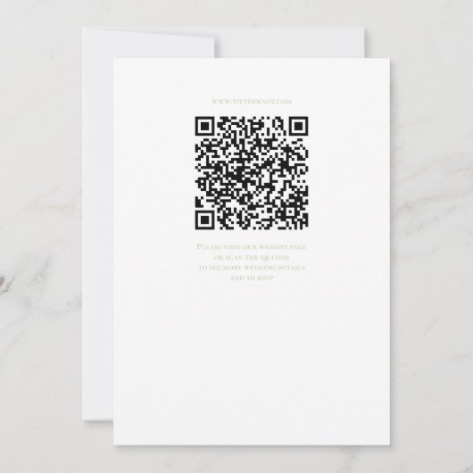 Sage Laurel Monogram Wedding Invitation QR Code Einladung (Rückseite)