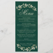 Sage Laurel Verlasse Rustic Emerald Green Wedding Menükarte (Vorderseite)
