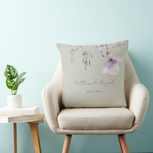 Sage & Lavender Floral Wedding Personalisiert Kissen