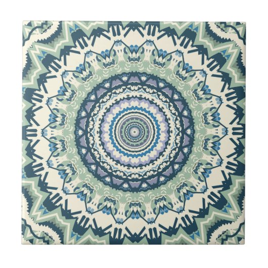 Sage Lavender Mandala Fliese (Vorderseite)