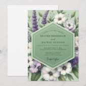 Sage Lavender Meadow Wedding Einladung (Vorne/Hinten)