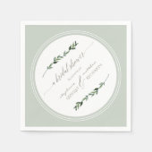 Sage Leaf Greenery Modernes, einfaches Brautparty Serviette (Vorderseite)