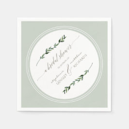 Sage Leaf Greenery Modernes, einfaches Brautparty Serviette