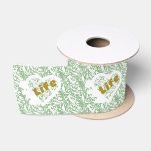 Sage Life Ribbon entworfen von Poet Adiela Akoo Satinband