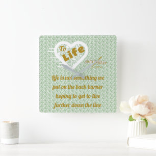 Sage Life Wall Clock von Poet Adiela Akoo Quadratische Wanduhr