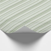 Sage (light, medium, dark) and White Stripes Geschenkpapier (Ecke)