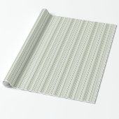 Sage (light, medium, dark) and White Stripes Geschenkpapier (Ungerollt)