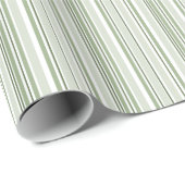 Sage (light, medium, dark) and White Stripes Geschenkpapier (Rolleneckpunkt)