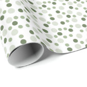 Sage (light, medium, dark) Modern Polka Dots Geschenkpapier (Rolleneckpunkt)