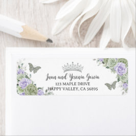 Sage Lila Rose Floral Quinceanera Rücksendeadresse