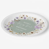 Sage Lila Wildblume Fairy Birthday Tee Party Pappteller (Schrägansicht)