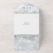 Sage Lilac Floral Monogram QR Code Winter Wedding All In One Einladung (Außenbereich)