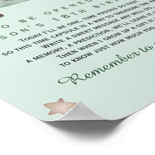 Sage Little Aviator Time Capsule Milestone Poster (Ecke)