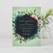 Sage Lush Botanical Wedding Einladung (Stehend Vorderseite)