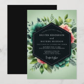 Sage Lush Botanical Wedding Einladung (Vorne/Hinten)