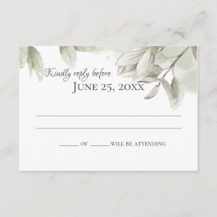 Sage Magnolias Elegantes Hochzeitserlebnis Einladung