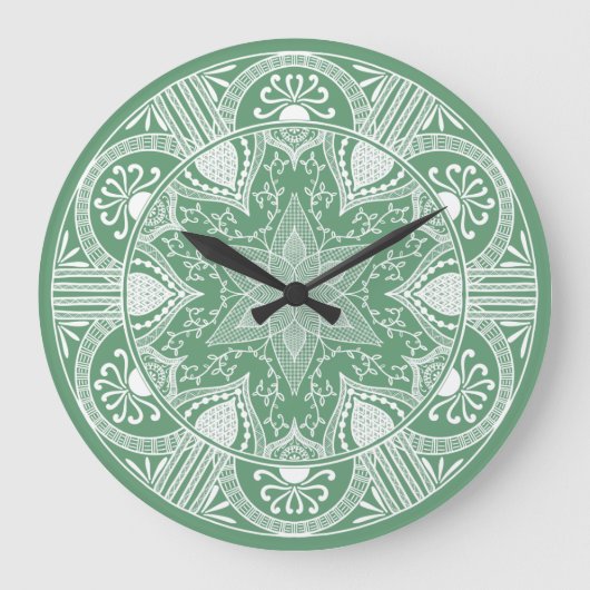 Sage Mandala Große Wanduhr (Vorderseite)