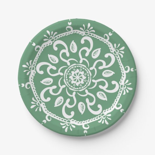 Sage Mandala Pappteller (Vorderseite)