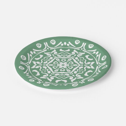 Sage Mandala Pappteller (Schrägansicht)