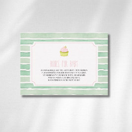 Sage Matcha Cupcake Baby Shower Bücher für Baby Begleitkarte