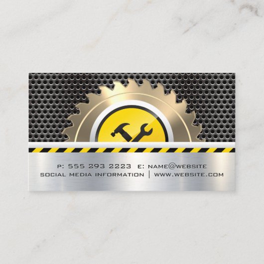 Säge | Metallic Grill | Karton Visitenkarte (Rückseite)