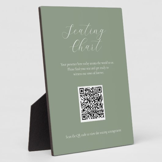 Sage Minimal Chart Sign mit QR Code Plaque Fotoplatte (Seite)