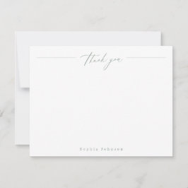 Sage Minimal danke Ihnen personalisiert Stationery Mitteilungskarte