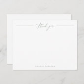 Sage Minimal danke Ihnen personalisiert Stationery Mitteilungskarte (Vorne/Hinten)