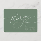 Sage Minimal Elegant Script Christmas Thank You Dankeskarte (Vorderseite)