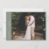 SAGE Minimal Elopement Hochzeit Ankündigung (Vorderseite)