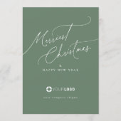 Sage Minimal Script Fröhliche Weihnachten Firma (Vorderseite)