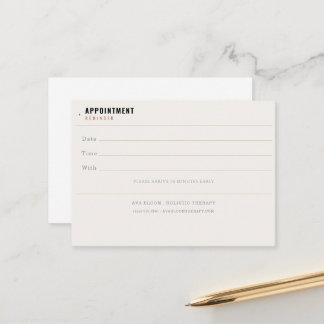 Sage Minimal Termin-Erinnerungskarte für Wellness Terminkarte