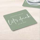 Sage Minimalist Schrift Brautparty Untersetzer (angewinkelt)