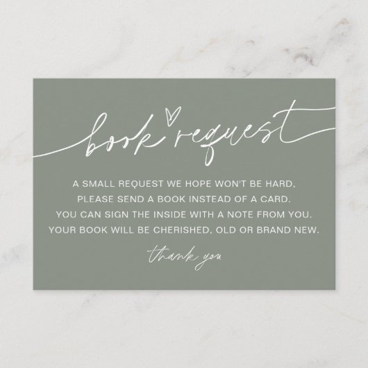 SAGE Minimalistisch Baby Book Request Insert (Vorderseite)