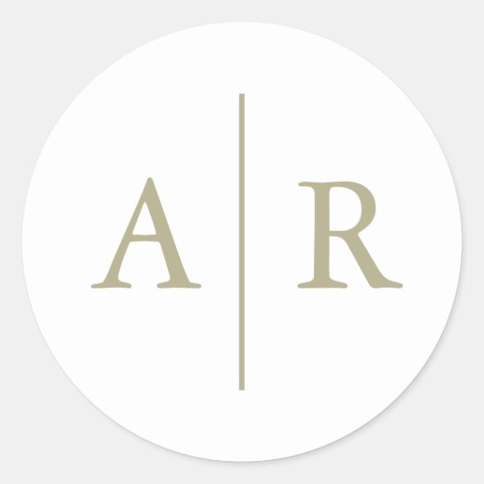 Sage Minimalistisch Eleganter Umschlag Aufkleber, Runder Aufkleber (Vorderseite)