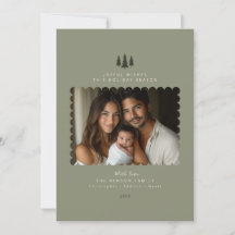 Sage Minimalistisch Modern Foto Weihnachtskarte