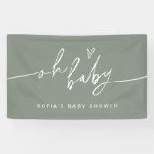 SAGE Minimalistisch Oh Baby Dusche Willkommen Banner (Horizontal)