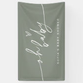 SAGE Minimalistisch Oh Baby Dusche Willkommen Banner (Vertikal)