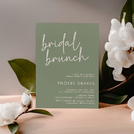 Sage Minimalistisch Script Bridal Brunch Einladung