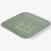 Sage Minimalistisch Script Bridal Brunch Pappteller (Gewinkelt)