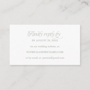 Sage Minimalistische Online-RSVP-Hochzeitswebsite Begleitkarte