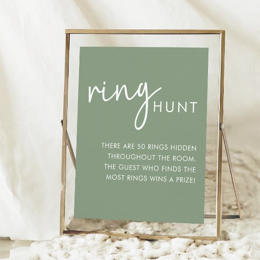 Sage Minimalistisches Skript Brautparty Ringjagd Poster