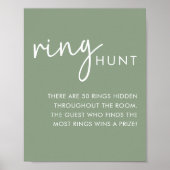 Sage Minimalistisches Skript Brautparty Ringjagd Poster (Vorne)