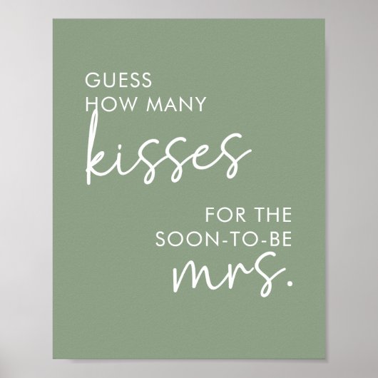 Sage Minimalistisches Skript Wie viele Kisses Game Poster (Vorne)